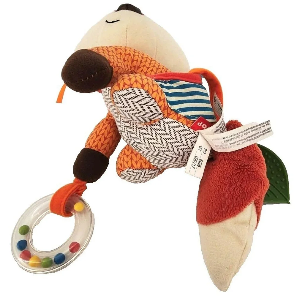 Skip Hop Activity Toy Orange Bandana‎ Buddies Fox Plush Rattle Teether